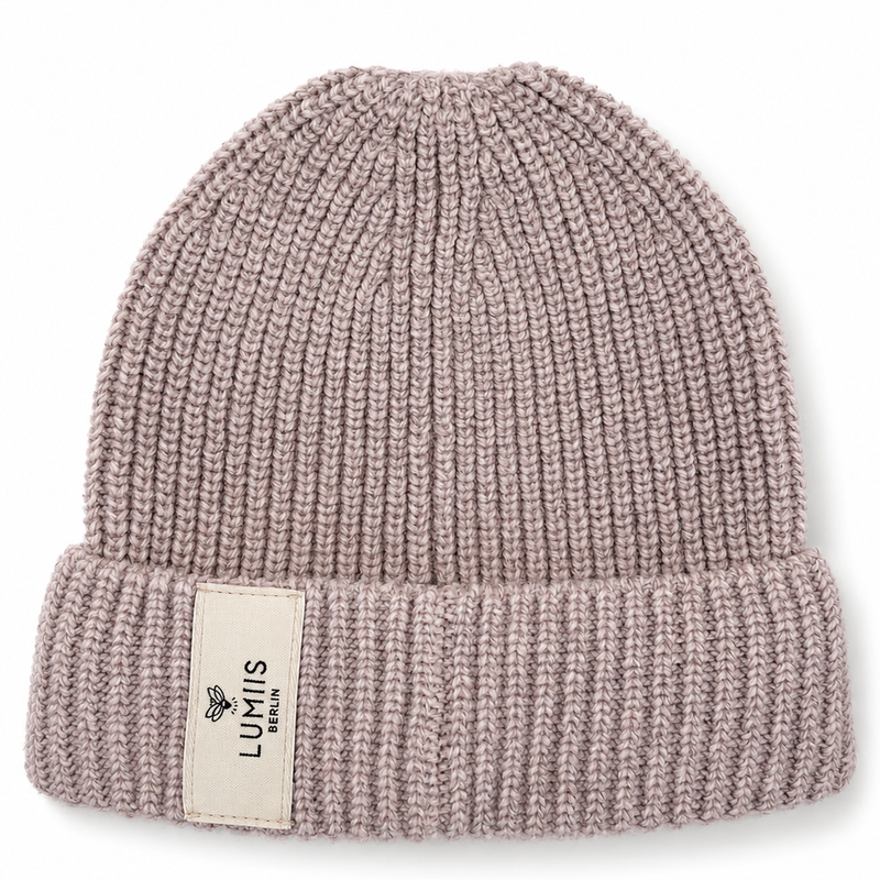 Reflektierende Beanie aus Merinowolle & Kaschmir