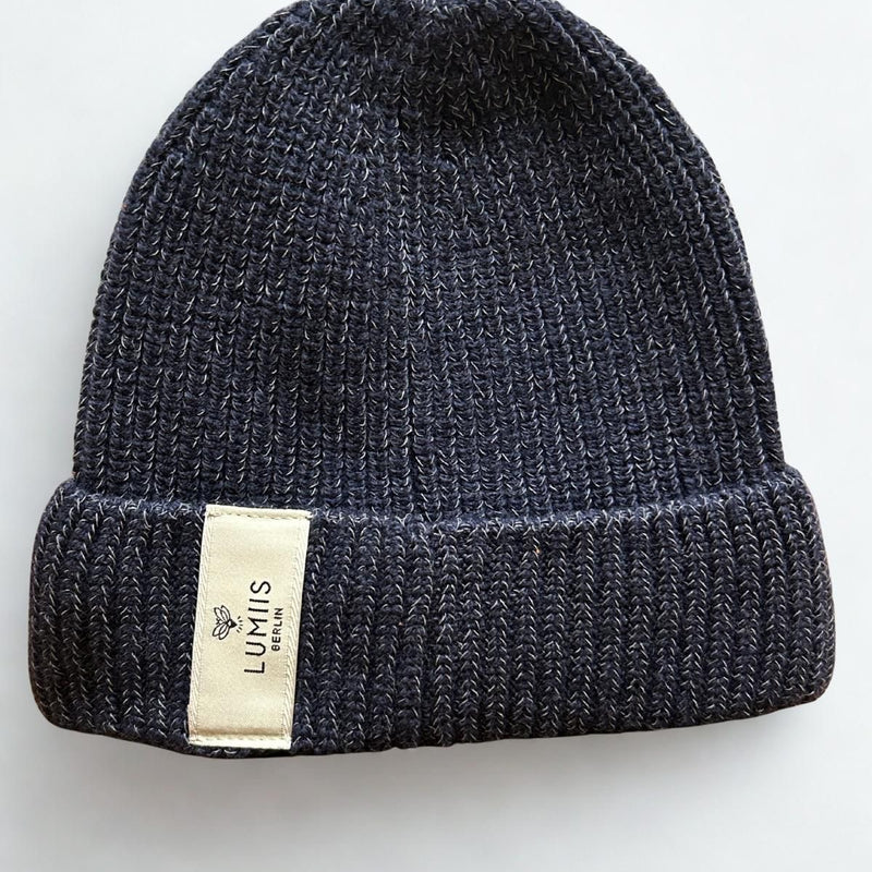 Reflektierende Beanie aus Merinowolle & Kaschmir