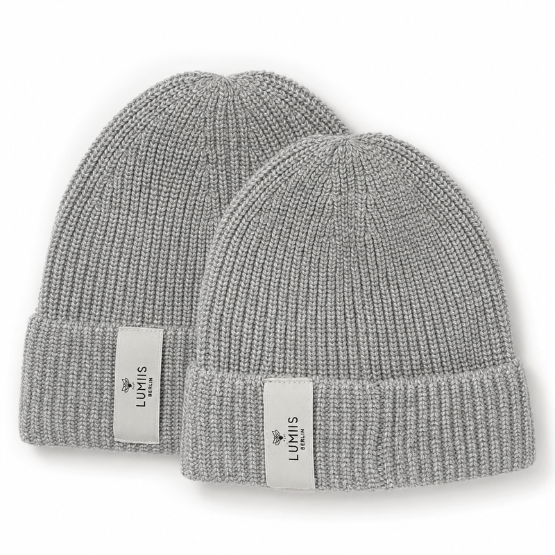 Reflektierende Beanie aus Merinowolle & Kaschmir