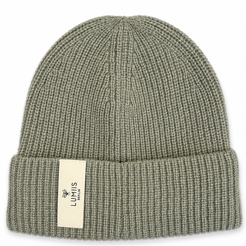 Reflektierende Beanie aus Merinowolle & Kaschmir