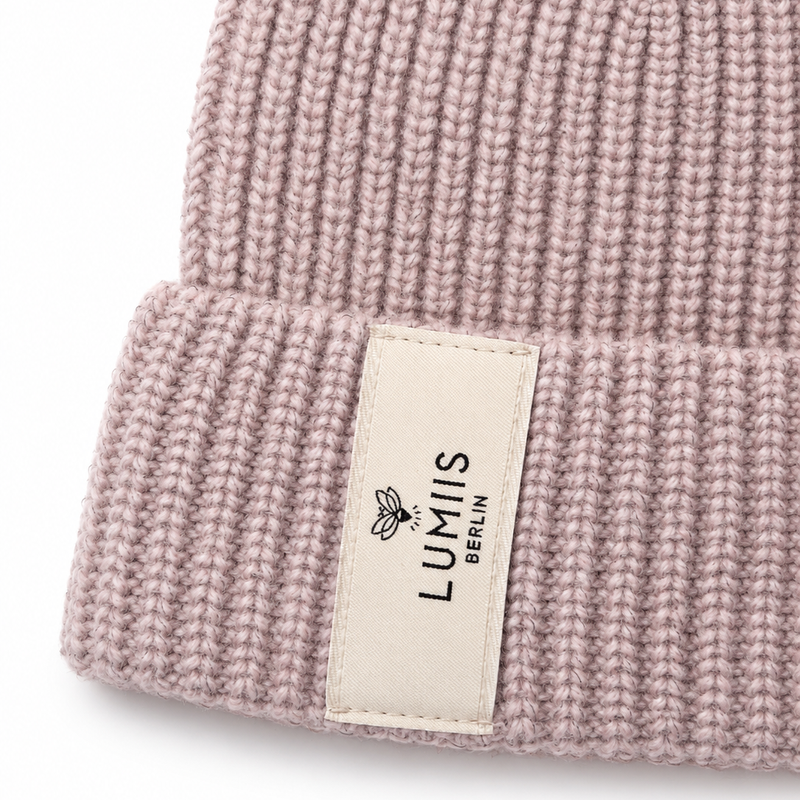 Reflektierende Beanie aus Merinowolle & Kaschmir