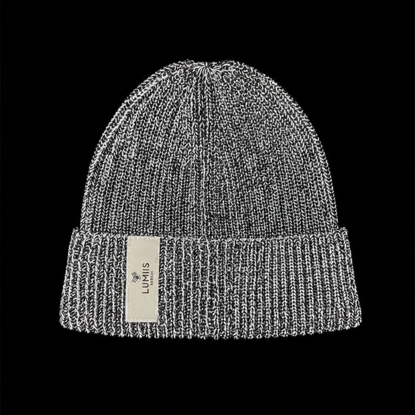 Reflektierende Beanie aus Merinowolle und Kaschmir von LUMIIS BERLIN