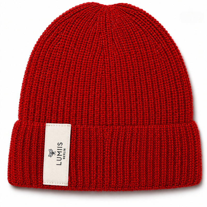 Reflektierende Beanie aus Merinowolle & Kaschmir