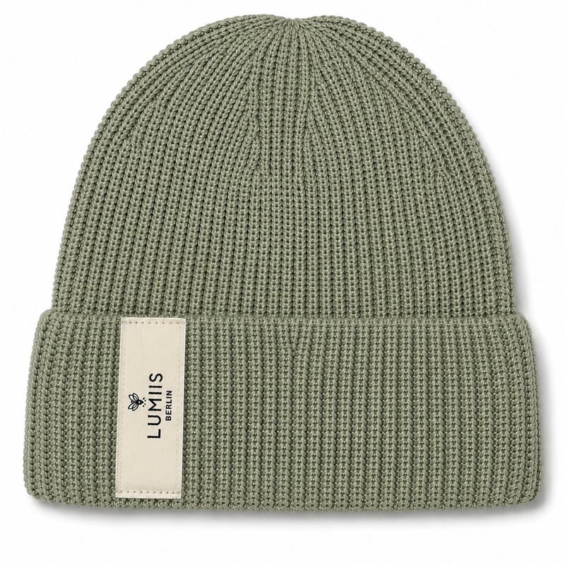 Reflektierende Beanie aus Merinowolle & Kaschmir