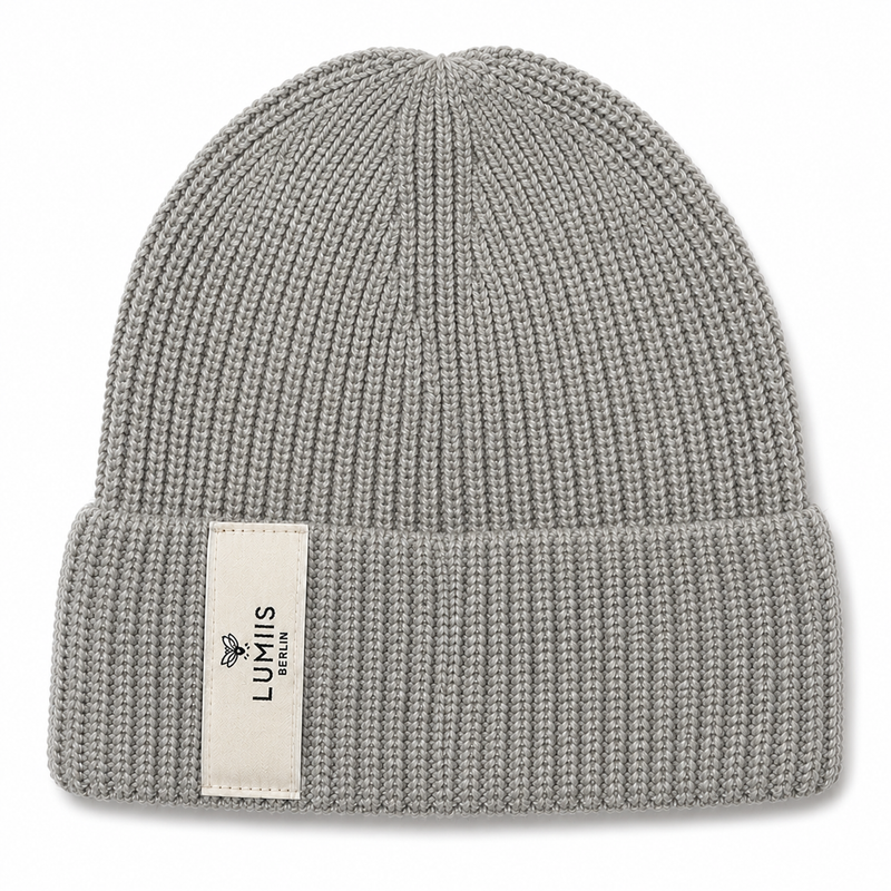 Reflektierende Beanie aus Merinowolle & Kaschmir