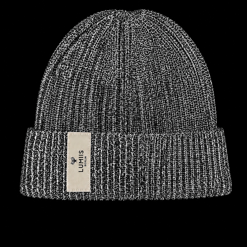 Reflektierende Beanie aus Merinowolle & Kaschmir