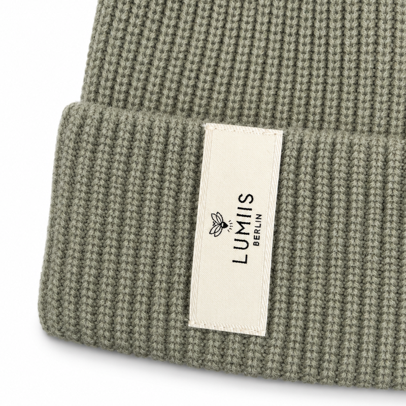 Reflektierende Beanie aus Merinowolle & Kaschmir