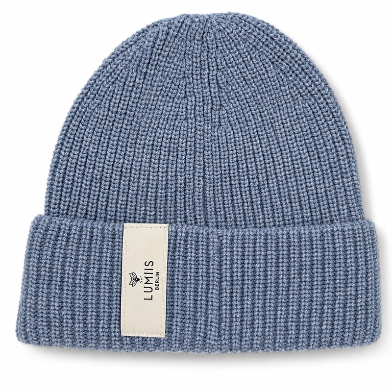 Reflektierende Beanie aus Merinowolle & Kaschmir