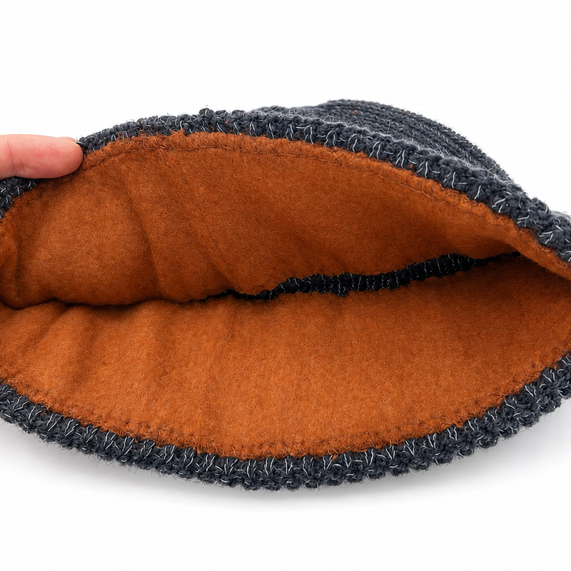 Reflektierende Beanie aus Merinowolle & Kaschmir