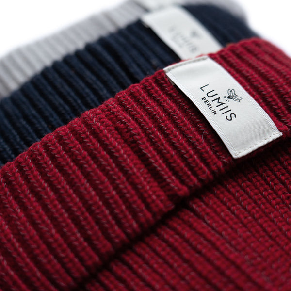 Reflektierende Beanie aus Merinowolle & Kaschmir