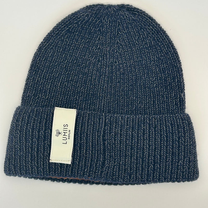 Reflektierende Beanie aus Merinowolle & Kaschmir