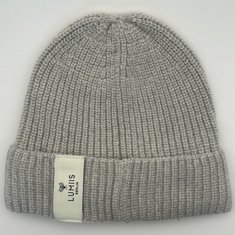 Reflektierende Beanie aus Merinowolle & Kaschmir