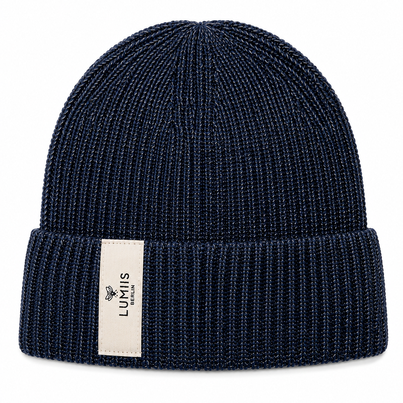 Reflektierende Beanie aus Merinowolle & Kaschmir