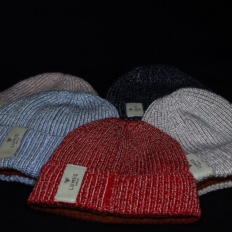 Reflektierende Beanie aus Merinowolle & Kaschmir