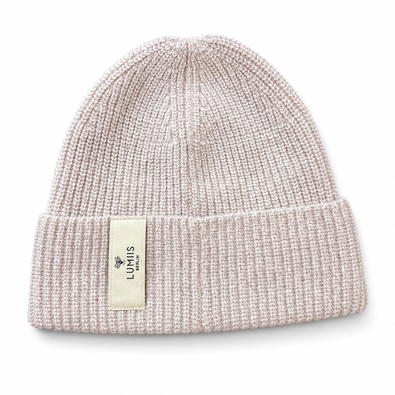 Reflektierende Beanie aus Merinowolle & Kaschmir