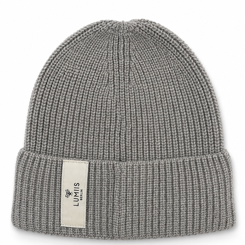 Reflektierende Beanie aus Merinowolle & Kaschmir