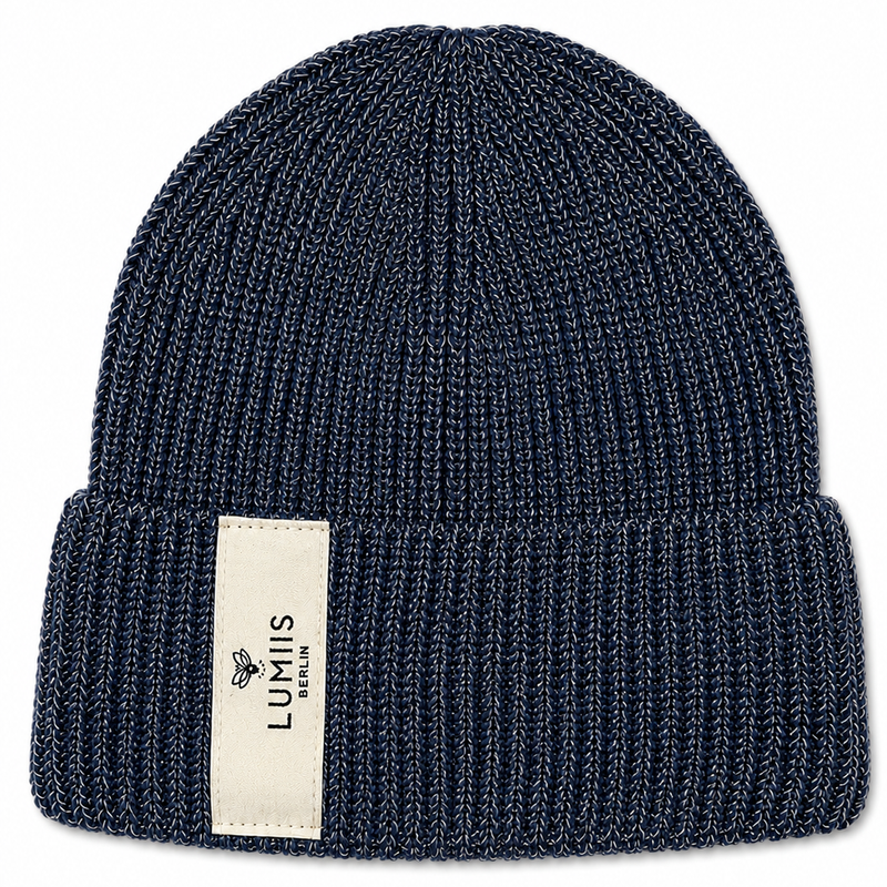 Reflektierende Beanie aus Merinowolle & Kaschmir