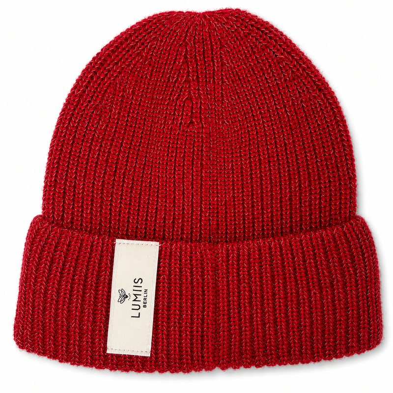 Reflektierende Beanie aus Merinowolle & Kaschmir