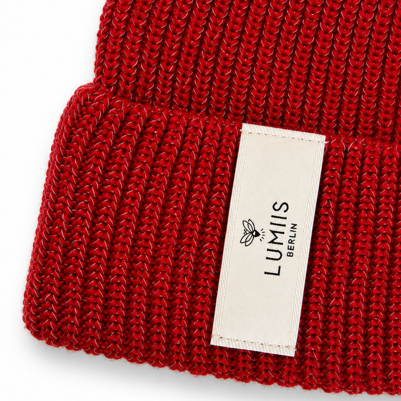 Reflektierende Beanie aus Merinowolle & Kaschmir